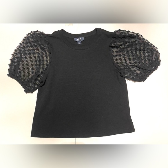 Anthropologie Maeve Woven Puff-Sleeve Top – Textured Statement Sleeve Small - Picture 3 of 6